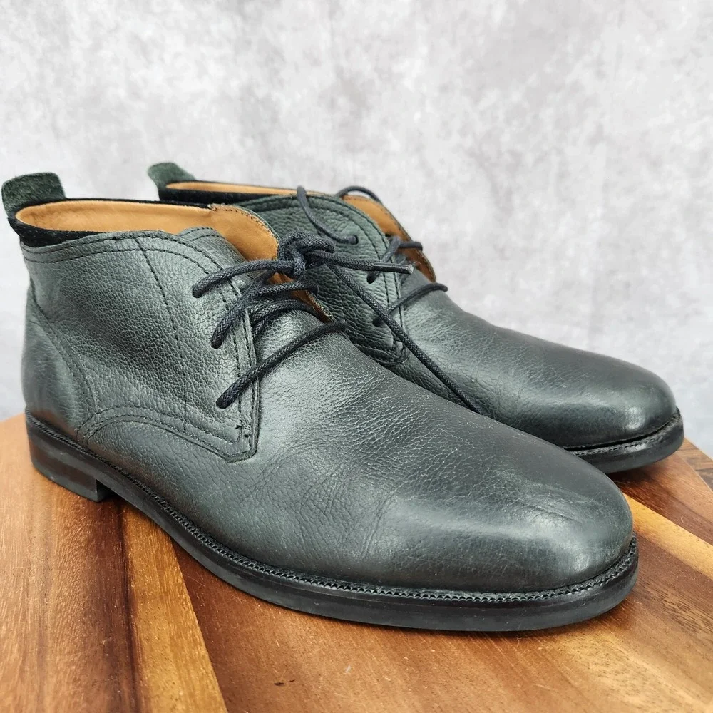 Cole Haan Chukka Boots Mens 11 M Ogden Stitch Black Leather Lace Up Ankle C24524